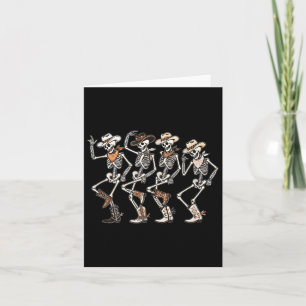 Dancing Skeleton Cowboys Western Country Rodeo Hal Karte