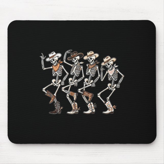 Dancing Skeleton Cowboys Western Country Rodeo Hal Mousepad (Vorne)
