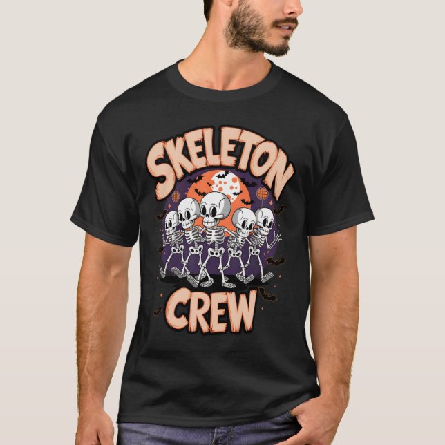 Dancing Skeleton Crew Halloween-Party Spaß Spooky  T-Shirt (Vorderseite)