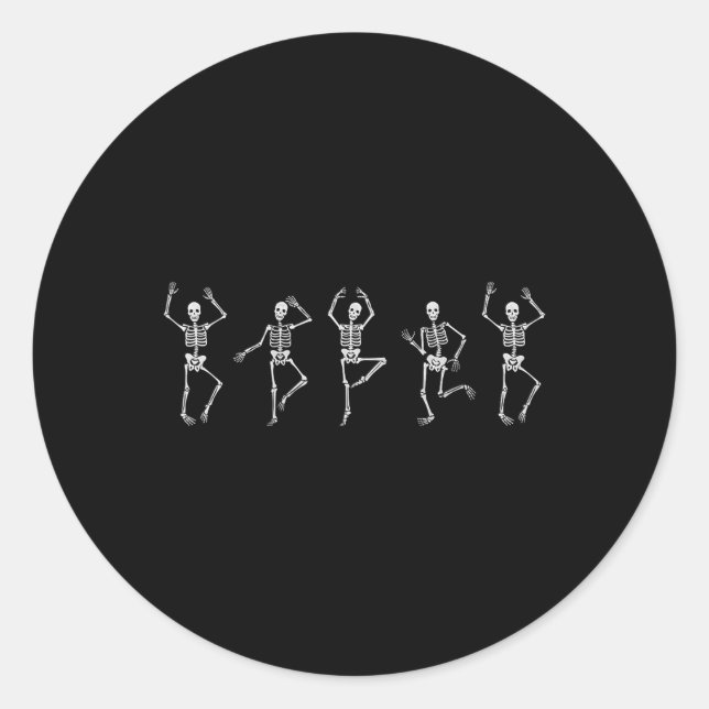 Dancing Skeleton Funny Halloween Kostüm Skull Dan Runder Aufkleber (Vorderseite)