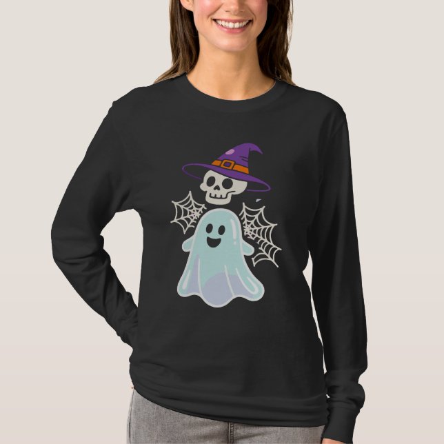 Dancing Skeleton Funny Halloween Skull T - Shirt (Vorderseite)
