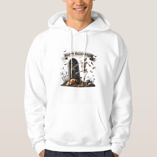 Dancing Skeleton Halloween Design Hoodie (Vorderseite)