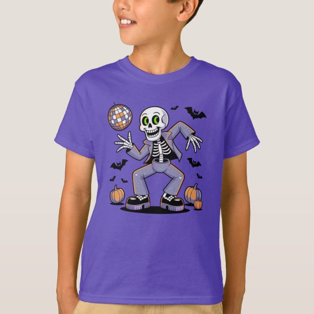 Dancing Skeleton Halloween-Party Sweatshirt T-Shirt (Vorderseite)