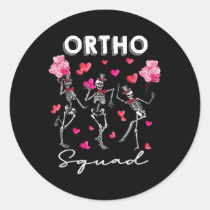 Dancing Skeleton Ortho Squad Orthopädische Valenti Runder Aufkleber