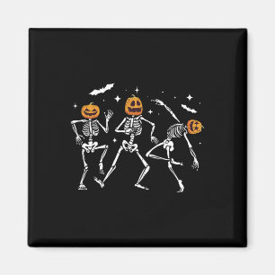 Dancing Skeleton Pumpkin Halloween Magnet