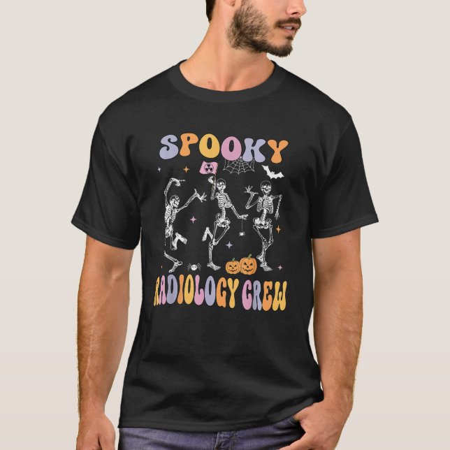 Dancing Skeleton Spooky Radiology Crew X ray Tech T-Shirt (Vorderseite)