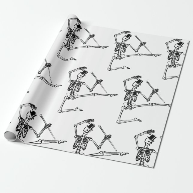 DANCING SKELETON Wrapping Paper Geschenkpapier (Ungerollt)