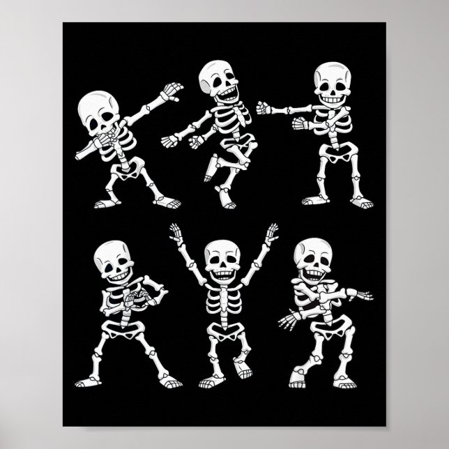 Dancing Skeletons Dance Challenge Boys Girl Kids H Poster (Vorne)