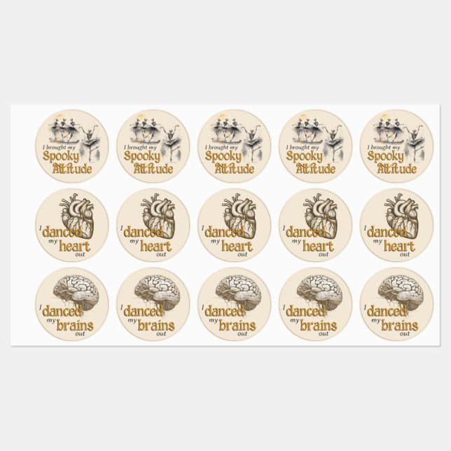 Dancing Skeletons Hallowe'en Participation Sticker (Blatt)