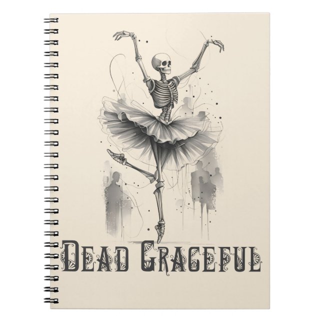 Dancing Skeletts Dead Graceful Notebook Notizblock (Vorderseite)