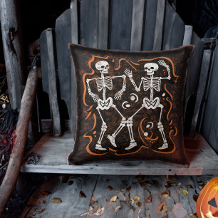 Dancing Skeletts Funny Halloween Party Kissen