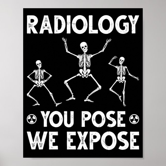 Dancing Skeletts Xray Radiology Spaß Poster (Vorne)