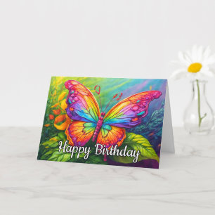 Dancing Springtime Butterfly Kunst zum Geburtstag Karte