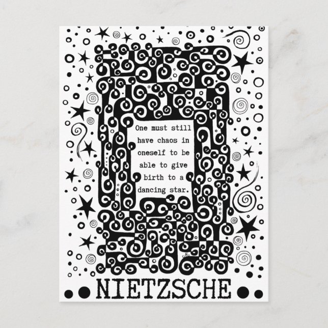 Dancing STAR Zitat von Nietzsche Postkarte (Vorderseite)