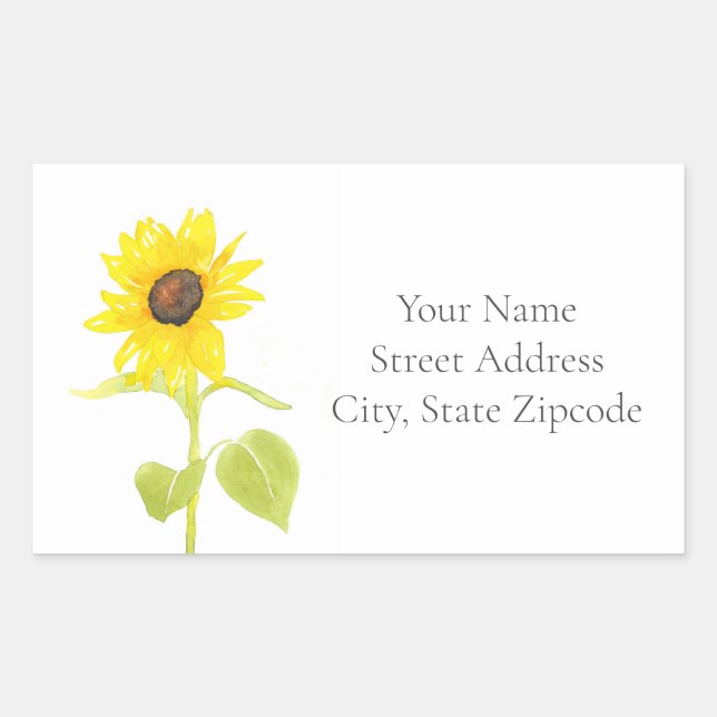 "Dancing Sunflower"-Label Rechteckiger Aufkleber (Vorderseite)