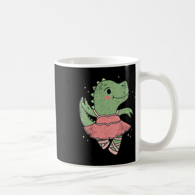 Dancing T-rex Dinosaur Llerina For Llet Dancer Vin Kaffeetasse (Rechts)