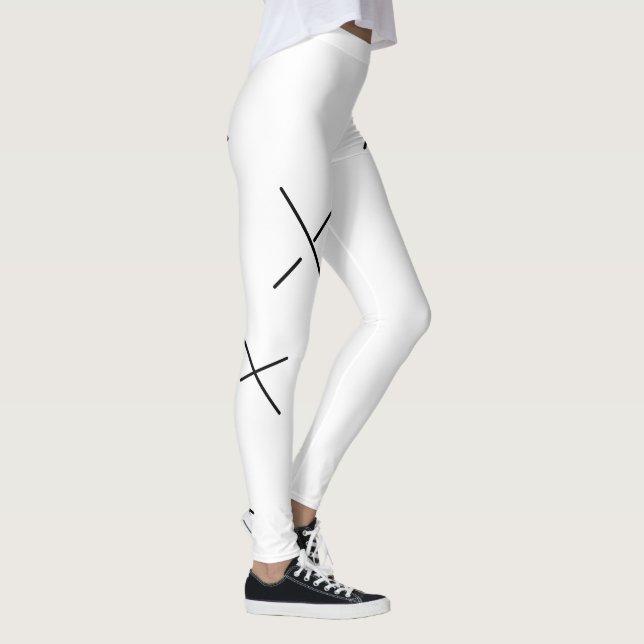 Dancing The Day Soft Black&White Minimal X Art Leggings (Rechts)
