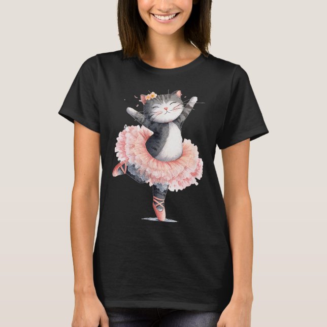Dancing Tutu Cat Costume For Cats Lovers  T-Shirt (Vorderseite)