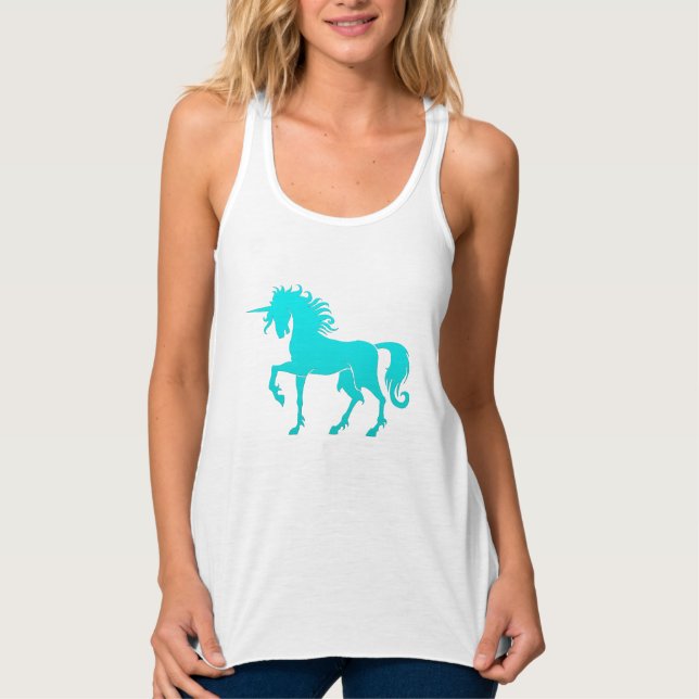 Dancing Unicorn Silhouette T-Shirt Tank Top (Vorderseite)