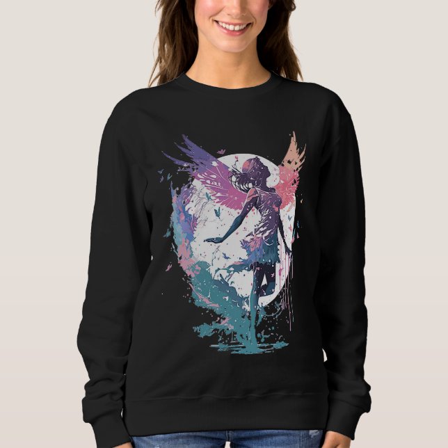 Dancing Watercolor Fairy Girls Dancer Ballet Butte Sweatshirt (Vorderseite)