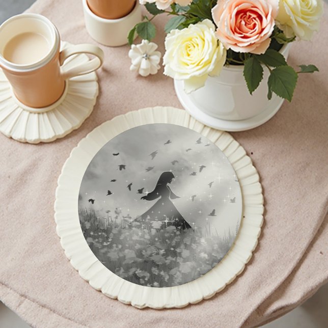 Dancing with birds runder pappuntersetzer (Von Creator hochgeladen)