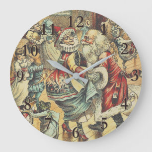 Dancing with Santa Klausel Große Wanduhr