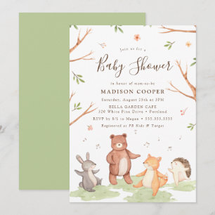 Dancing Woodland Animals Kinderdusche Einladung