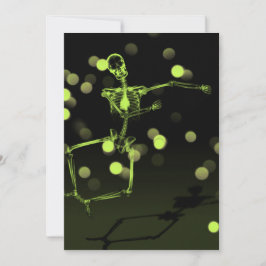 Dancing X-Ray Skeleton - Lime Green Einladung