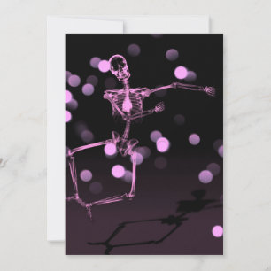 Dancing X-Ray Skeleton - Rosa Einladung