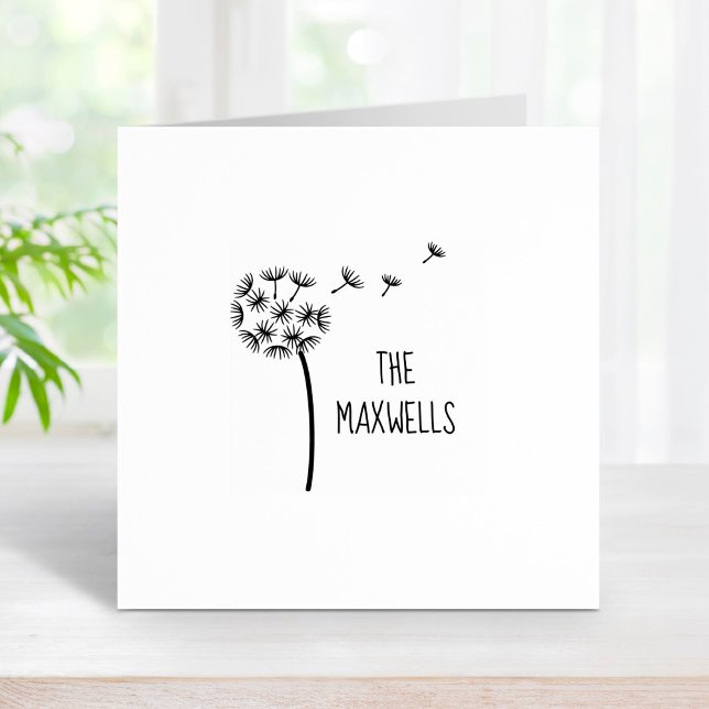 Dandela Blume Parachutes Familienname 1x1 Gummistempel (Von Creator hochgeladen)