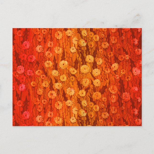Dandela Field Summer Blume Red Orange Ombre Postkarte (Vorderseite)