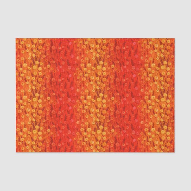 Dandela Field Summer Blume Red Orange Ombre Seidenpapier (Vorderseite)