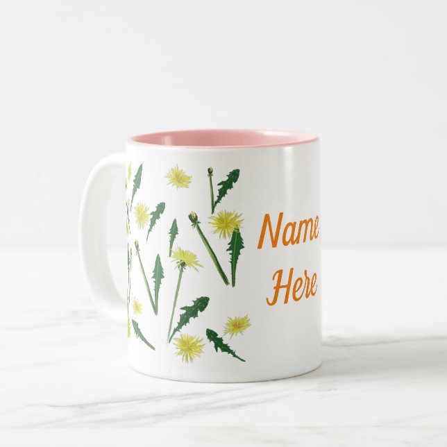 Dandela Spring Art Zweifarbige Tasse (Vorderseite Links)