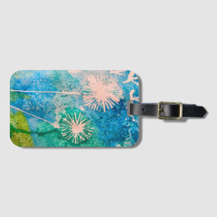 Dandelfarben, abstrakt blau und grün gepäckanhänger