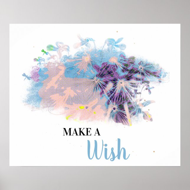 *~* DANDELION Abstrakt Wünschen Poster (Vorne)