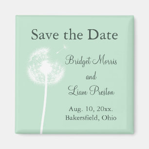 Dandelion auf Mint Save the Date Magnet