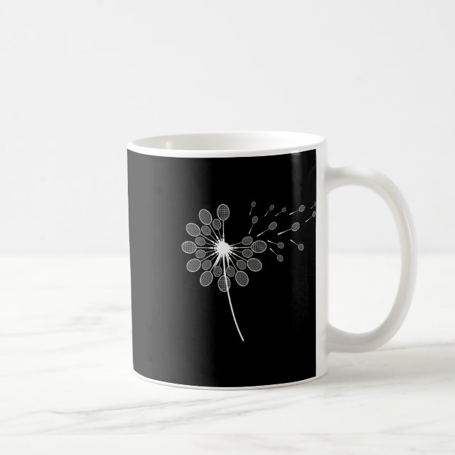 Dandelion Badminton Racket Shirt Badminton Player Kaffeetasse (Rechts)