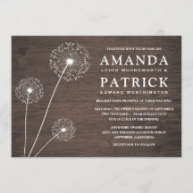 Dandelion Barn Wood Country Einladungen für Hochze