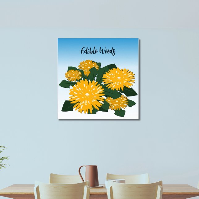 Dandelion Bed Essble Weeds Gelb Poster (Edible Weeds)