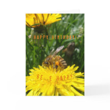 Dandelion Bee Happy Card