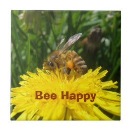 Dandelion Bee Happy Fliese