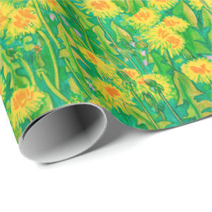 Dandelion Bloom Summer Blume Blumengelb Geschenkpapier