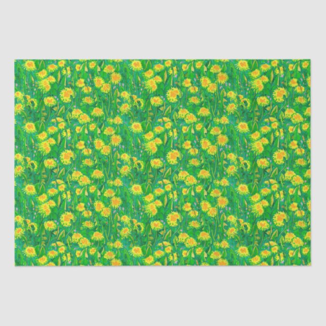 Dandelion Bloom Summer Blume Blumengelb Seidenpapier (Vorderseite)