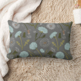 Dandelion Blume Blau Grau Lendenkissen