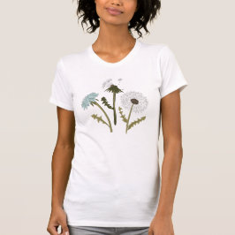 Dandelion Blume Blau Grau T-Shirt