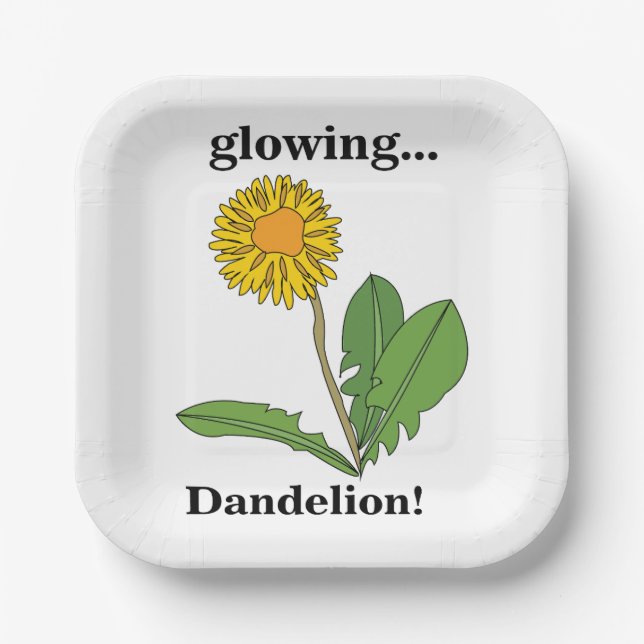 Dandelion Blume Blumenmuster Party Pappteller (Vorderseite)