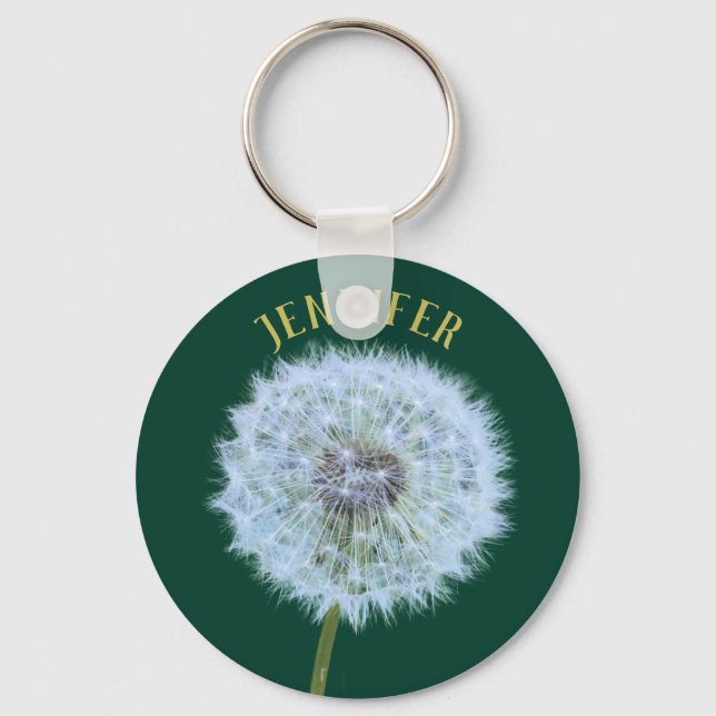 Dandelion Blume Dandelion Clock Personalisiert Schlüsselanhänger (Vorderseite)