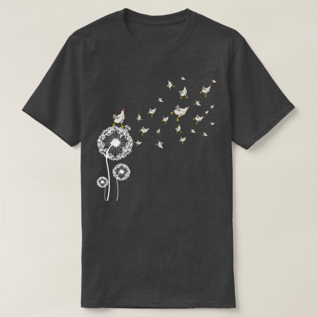 Dandelion Blume Farm Bauer Hühnchen T-Shirt (Design vorne)
