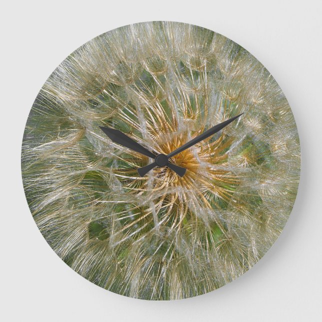 Dandelion-Blume Große Wanduhr (Vorderseite)