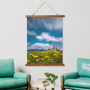 Dandelion-Blume in der Kirche des Primus Jamnik Sl Wandteppich Mit Holzrahmen